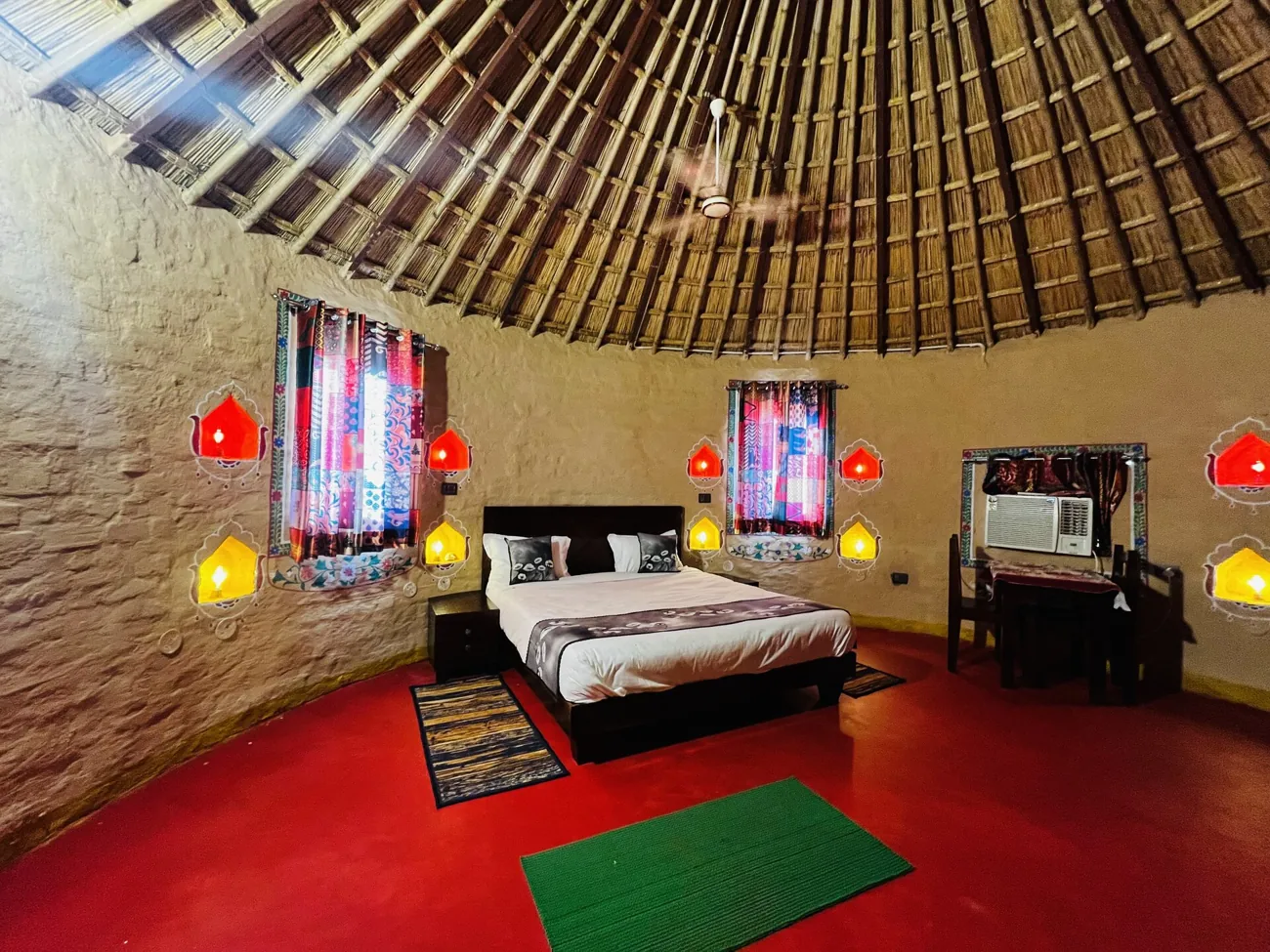 Traditional earthen cottage craftsmanship at Sariska Tiger Lodge